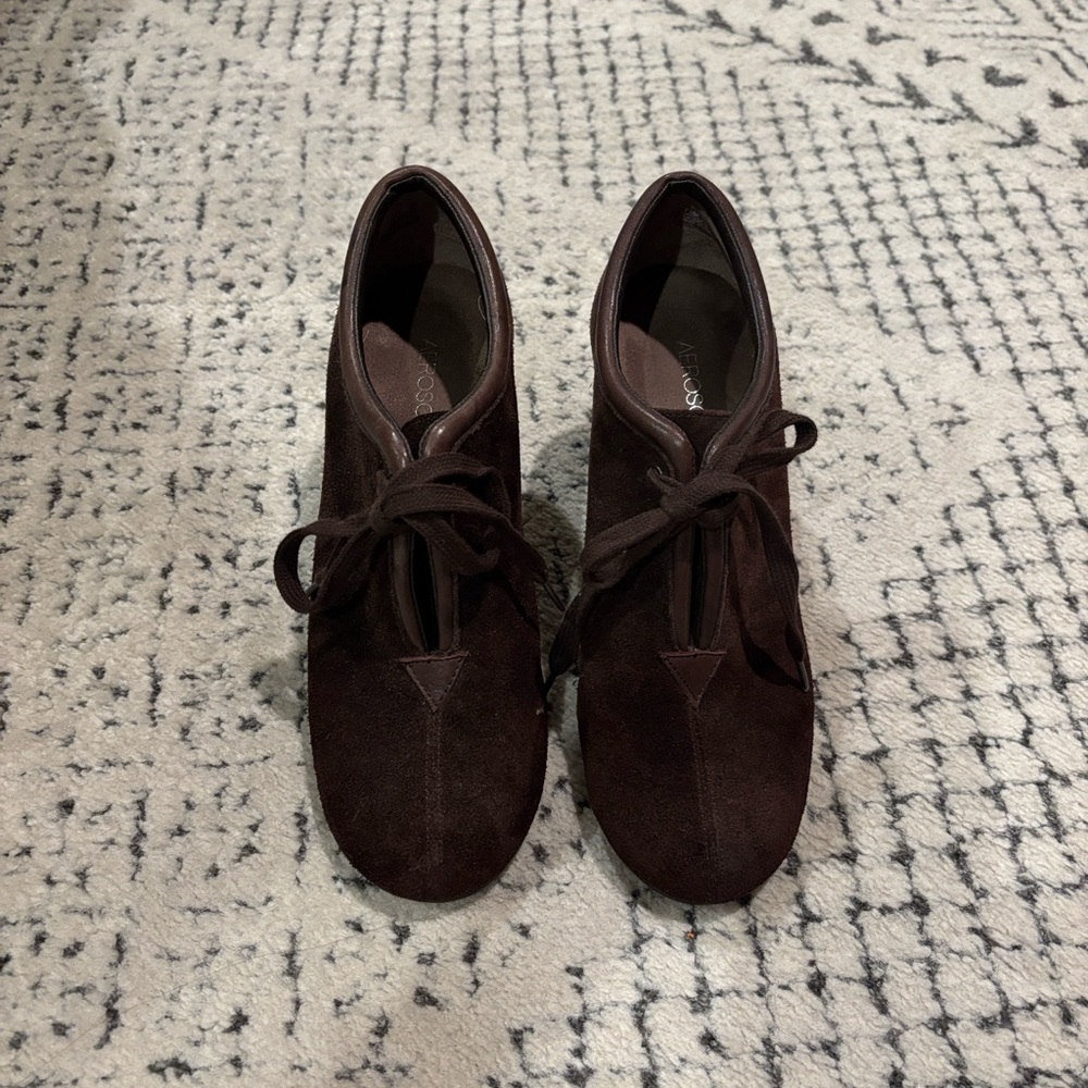 Aerosols lace up chukka heeled leather booties 7.5 - Picture 2 of 6
